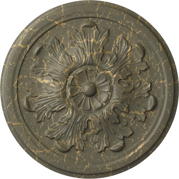 Ekena Millwork Legacy Acanthus Ceiling Medallion (Canopies up to 3 1/2"), 12 3/4"OD x 7/8"P, Witch Hazel Crackle CM12LEWHC - main